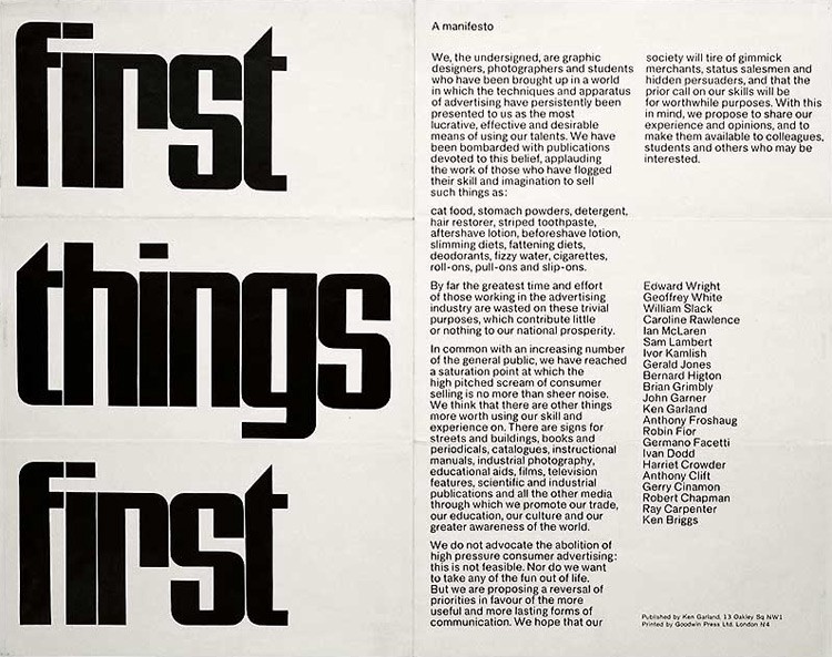 First Things First Manifesto, 1964